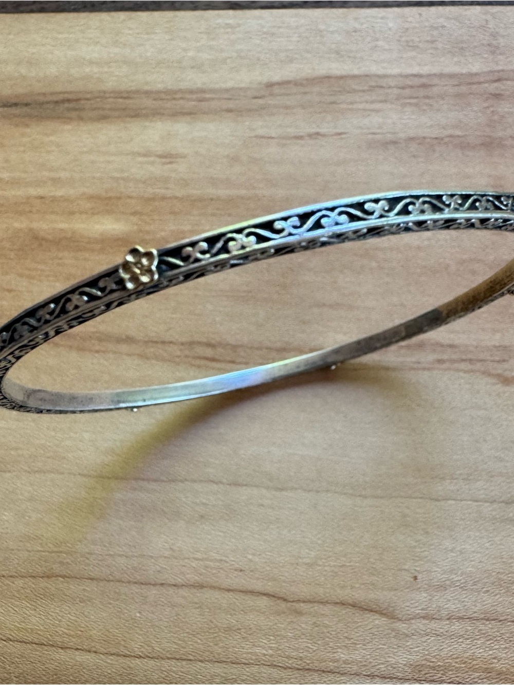 Anatoli Sterling Silver & 14k Gold Bangle Bracelet - Picture 4 of 4
